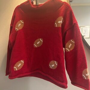 Toddler Red Football Pattern Sweater - only worn once!
